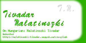 tivadar malatinszki business card